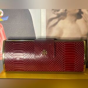 Tory burch snakeskin clutch